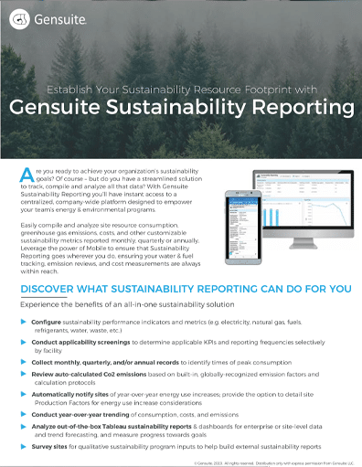 Gensuite Sustainability Reporting