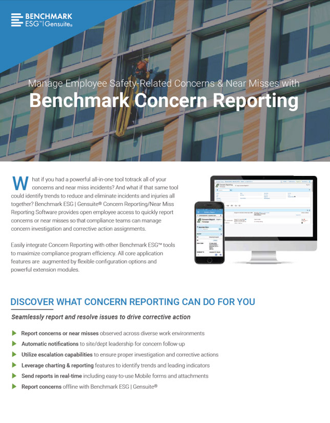 Benchmark Concern Report Product Brief
