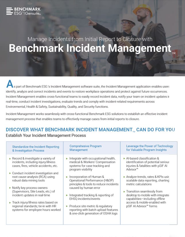 Benchmark Incident Management Product Brief
