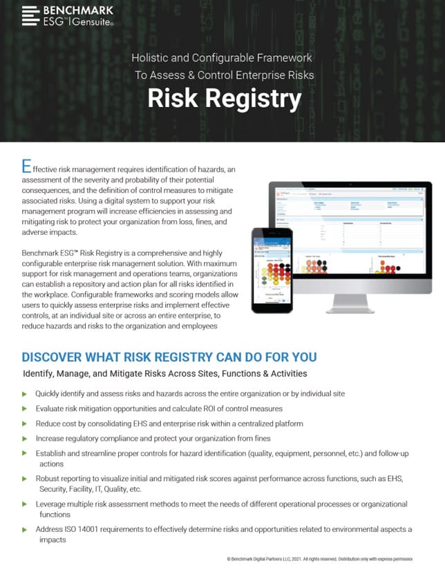 Risk Registry Product Brief
