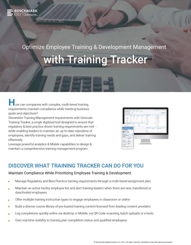 Training Tracker Product Brief