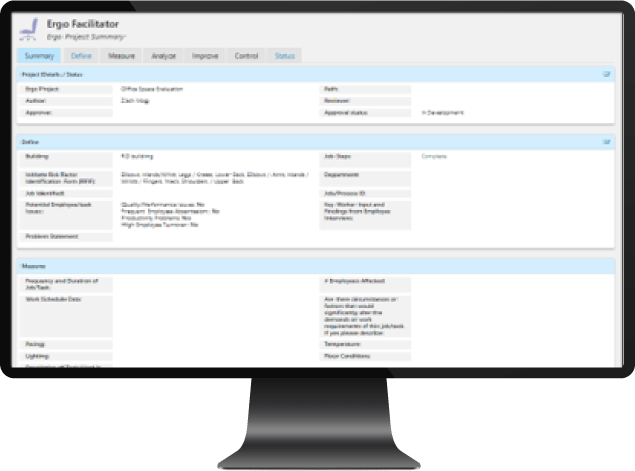Computer Monitor Screen with Ergo Facilitator App Page