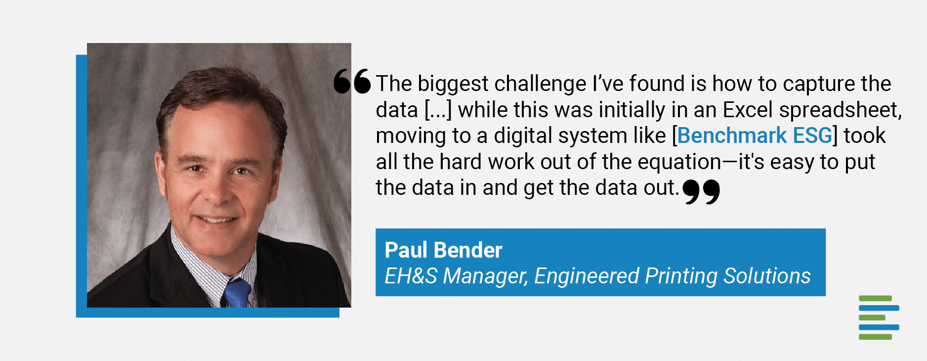 Creación de soluciones EHSQ dinámicas para satisfacer las necesidades cambiantes de los clientes: del campeón de Benchmark Paul Bender