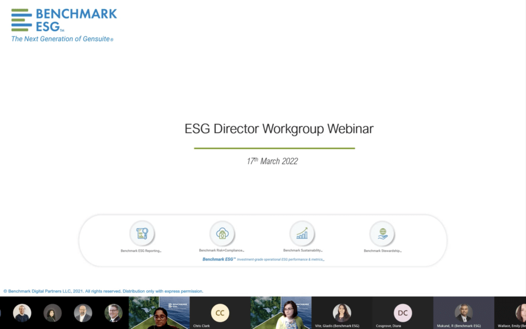 Benchmark ESG Director Updates 17th March Webinar Recording
