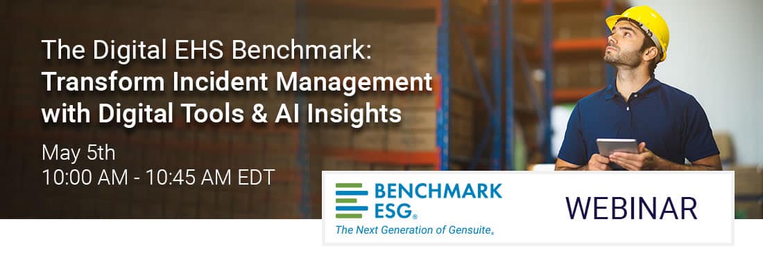 Webinar Banner for The Digital EHS Benchmark: Transform Incident Management with Digital Tools & AI Insights
