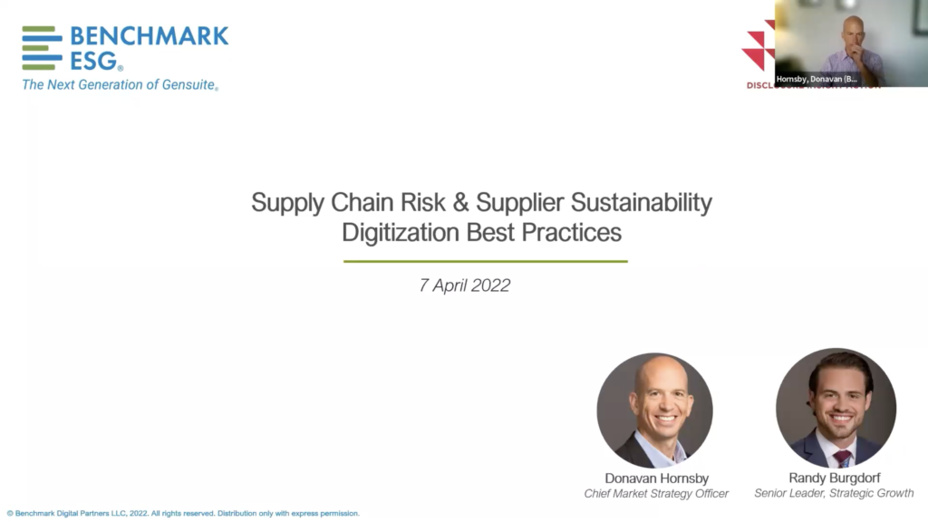 Supply Chain Risk & Supplier Sustainability Digitization Best Practices