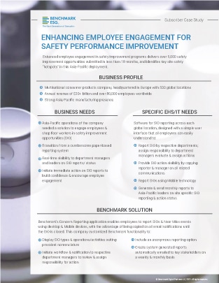 Enhancing Employee Engagement for Safety Performance Improvement Case Study