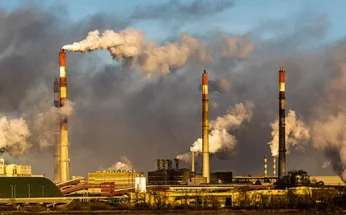 chemical plant in Poland emitting huge amounts of smoke, dust and pollutants emitted into the atmosphere